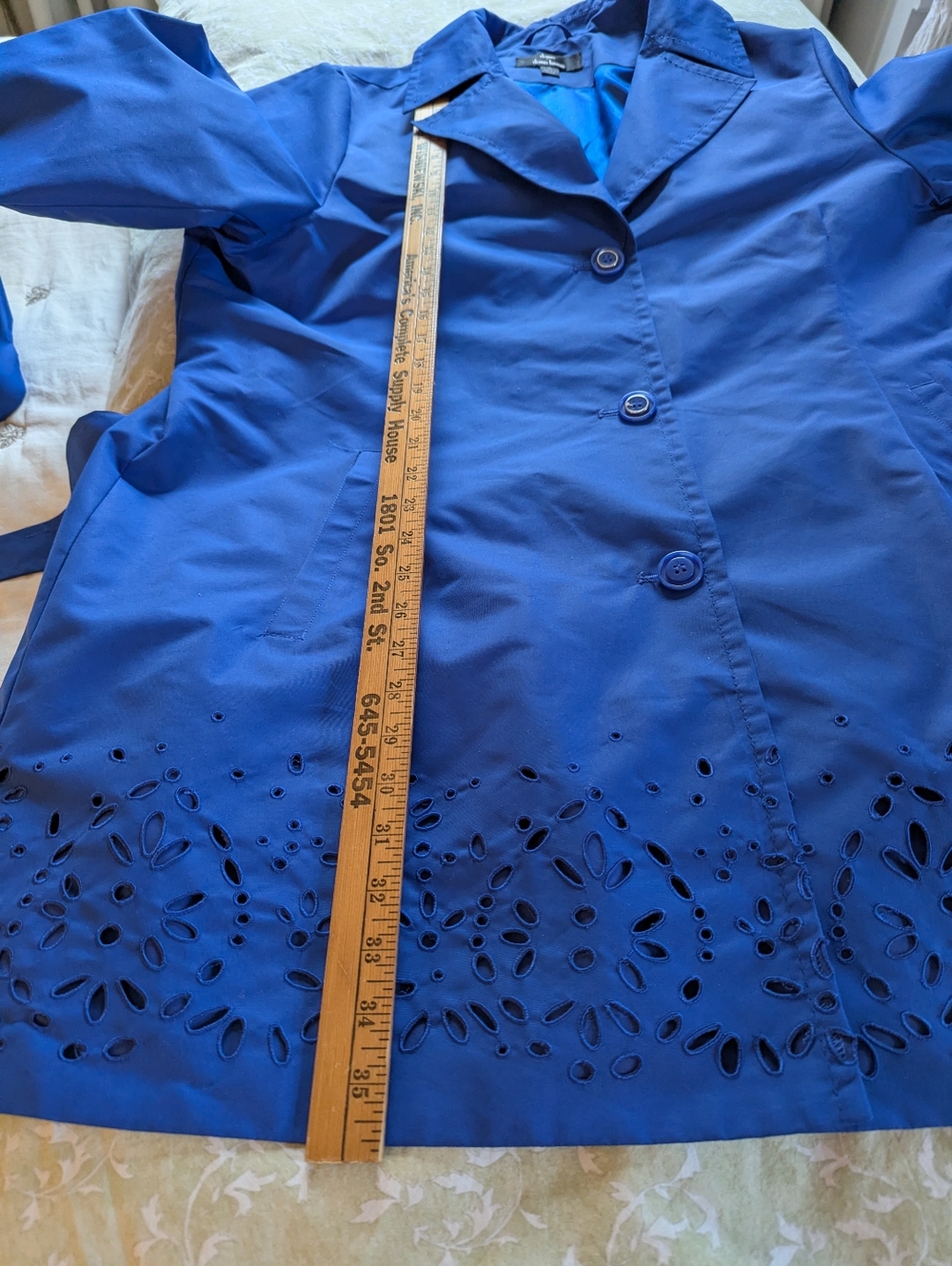 Dennis by Dennis Basso blue rain jacket 1X - Picture 4 of 10